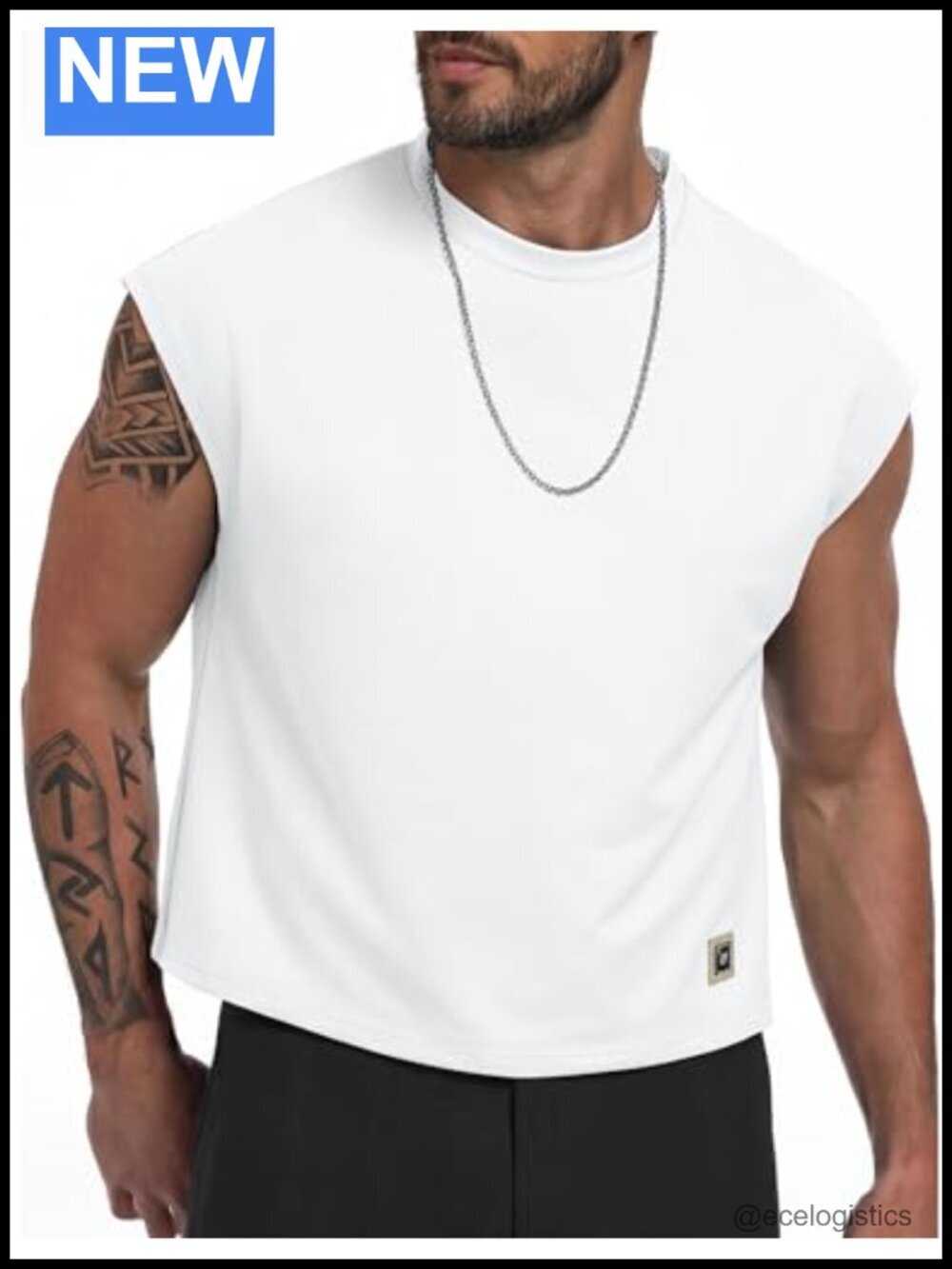 Mens Crop Top Oversized Sleeveless Gym Tank Pullover Tee